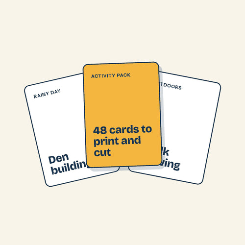 Three printable activity cards from the Activity Pack, which has 48 cards